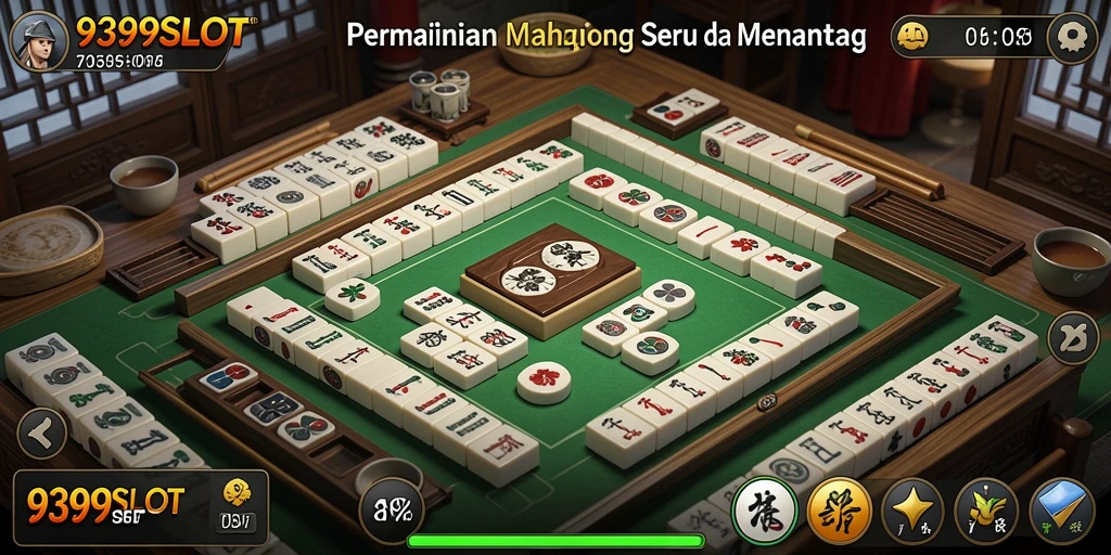 Gameplay seru 9399SLOT dengan berbagai ubin Mahjong yang memukau.