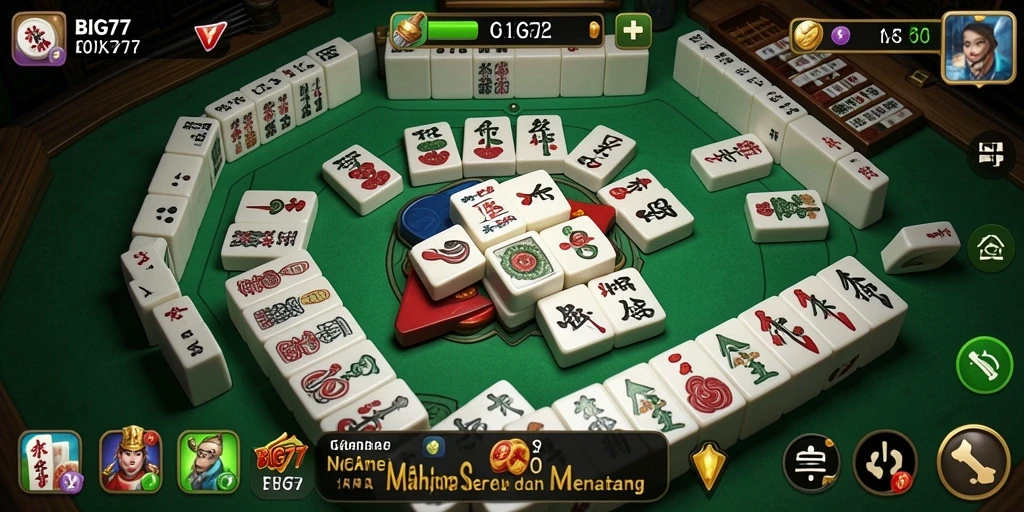 Tampilan gameplay seru dari game Mahjong BIG77.
