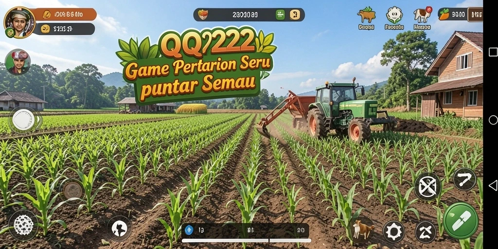 Screenshot gameplay <strong>QQ222</strong> menampilkan ladang yang luas dan tanaman subur.